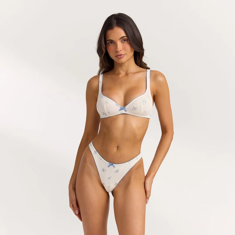 Bralette Pointelle - Motif Floral