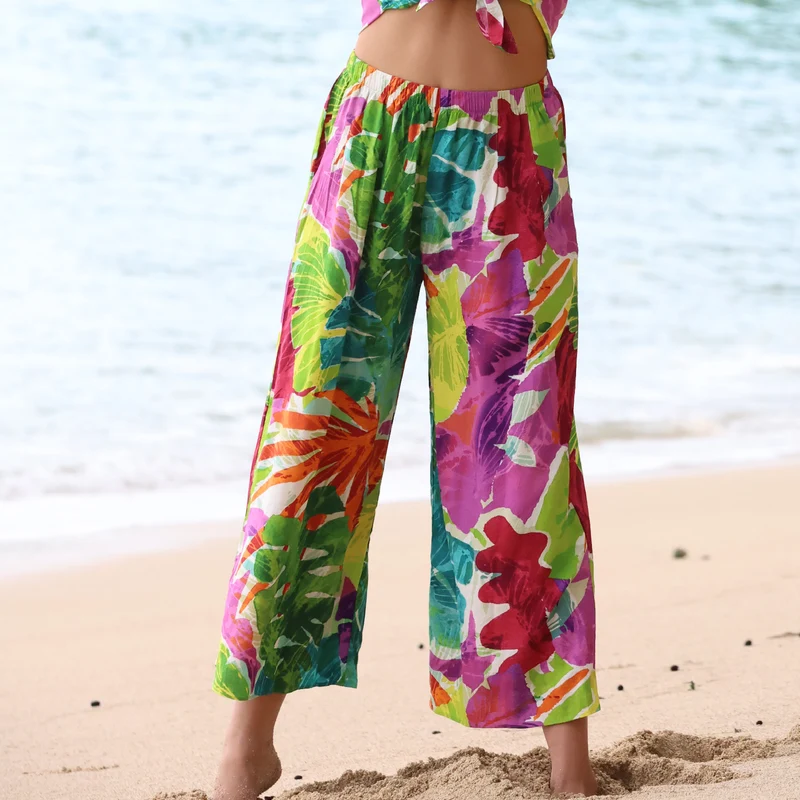 Pantalon court à jambes larges - Lumineux