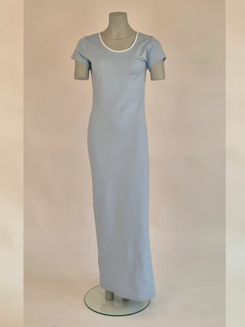 ONLY M -Lino, Damen Jersey Maxikleid, Babyblue