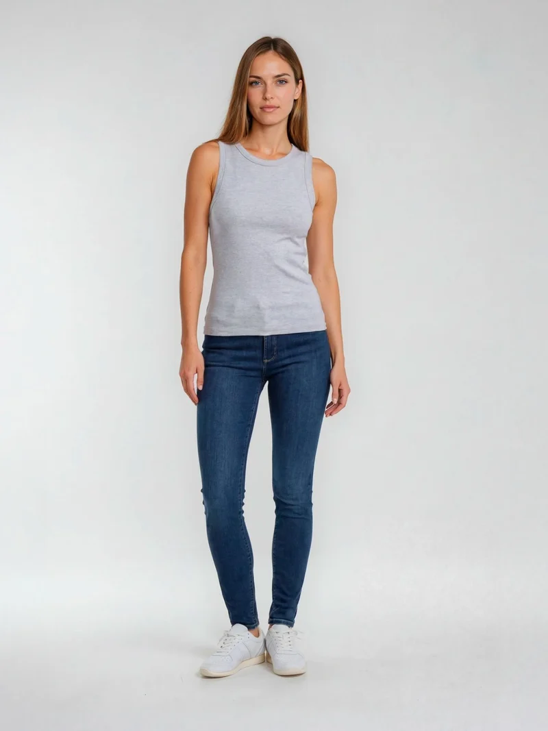 PIONEER - KATY, Skinny Fit, Mid-Waist, Mid Blue