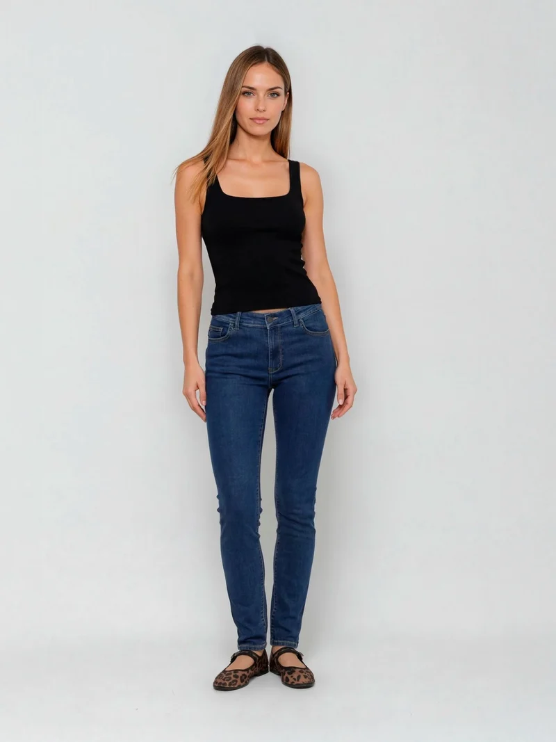 PIONEER - BETTY, Straight Fit, Mid-Waist, Mid Blue
