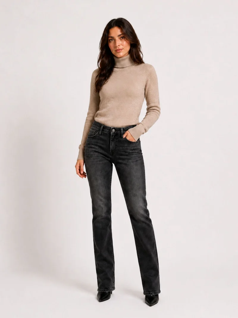 CROSS JEANS - ROSE Jeans, Straight Fit, Mid-Waist, Black