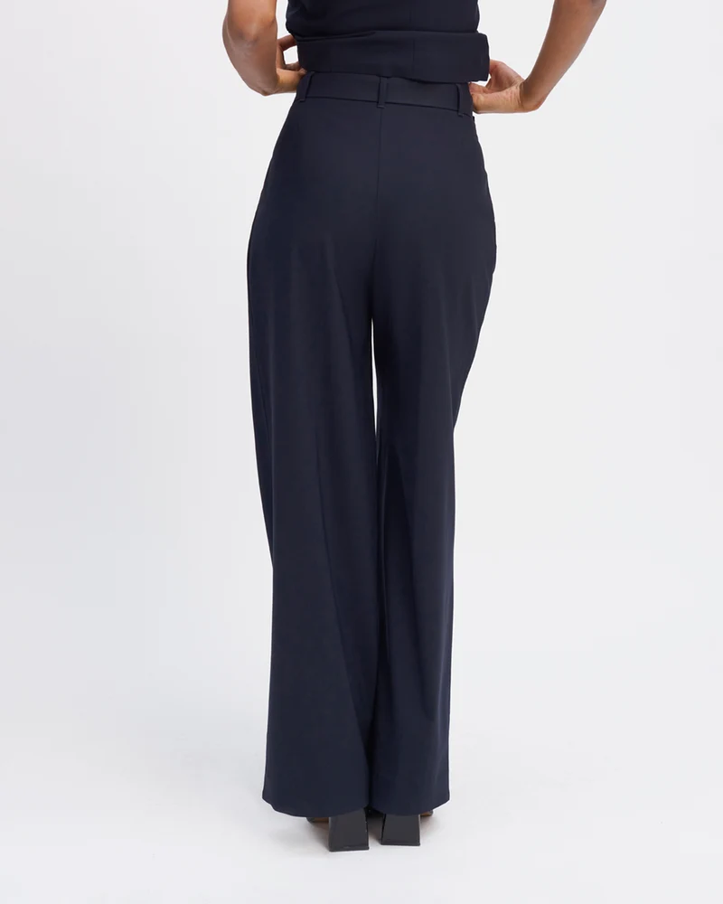 Pantalon palazzo Panama - Bleu Marine