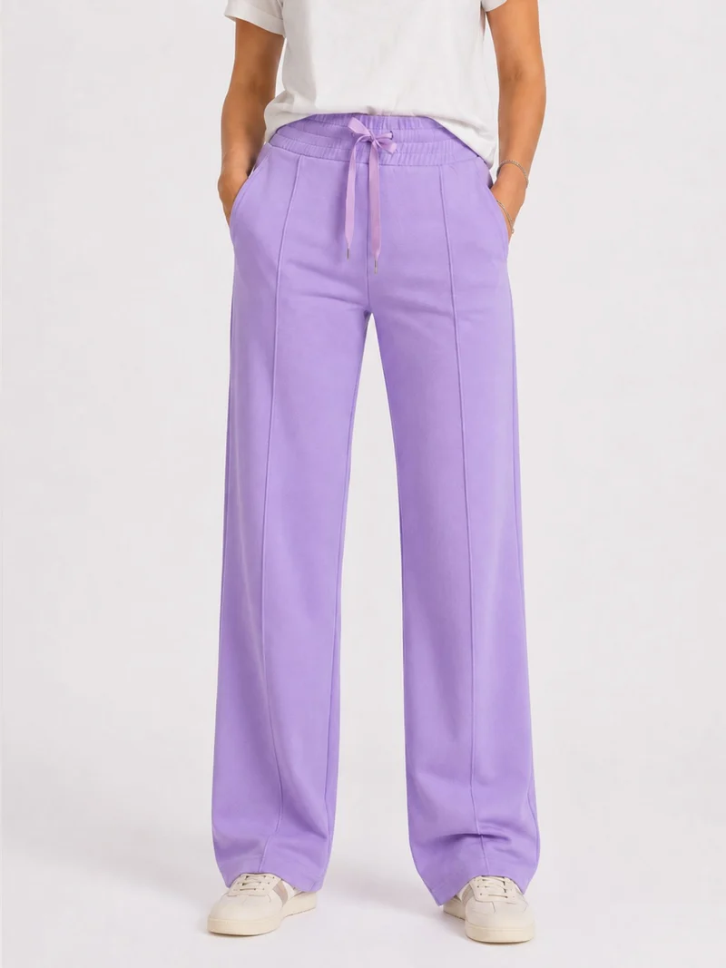 BOGILVY - EMMA, Wide Leg, Sweatpants, High-Waist, Light Purple