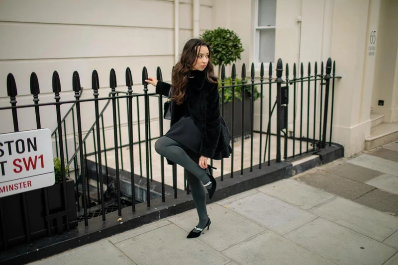 120 Denier Tights - Storm Cloud