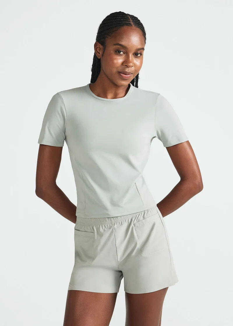 T-shirt Mulher Manga Curta Flexy