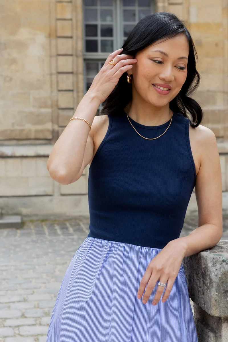 Robe Aimée - rayé bleu