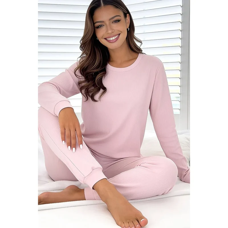Pyjama femme rose coton élasthanne confortable nuits fraîches détente maison