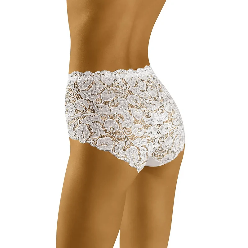 Culotte dentelle élégante taille haute dos lacets soufflet coton Wolbar
