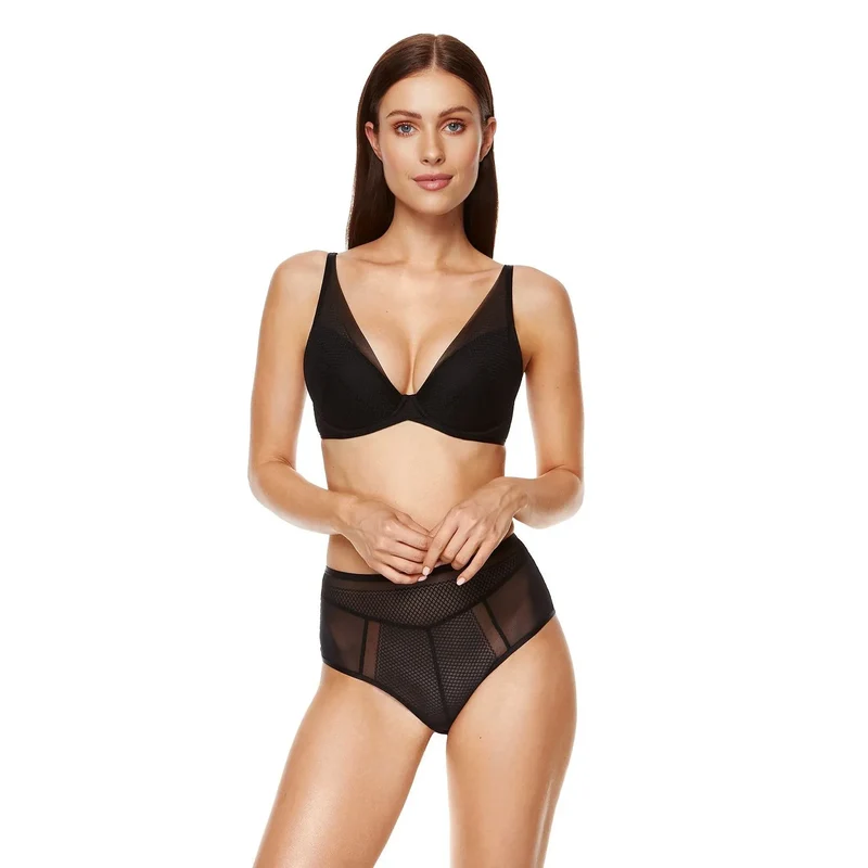 Soutien-gorge push-up dentelle losanges coton OEKO-TEX tailles variées