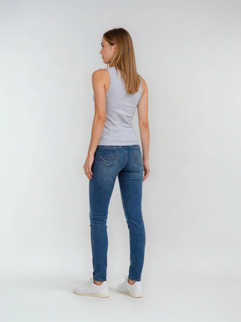 PADDOCK'S - PAT MOTION&COMFORT, Slim Fit, High-Waist, Medium Stone