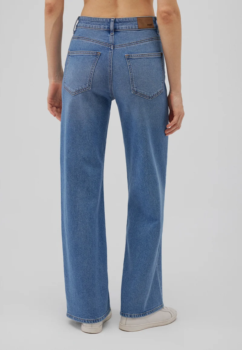 MAVI - MALIBU, High Waist, Loose Wide Leg, Mid Indigo Brushed 90s