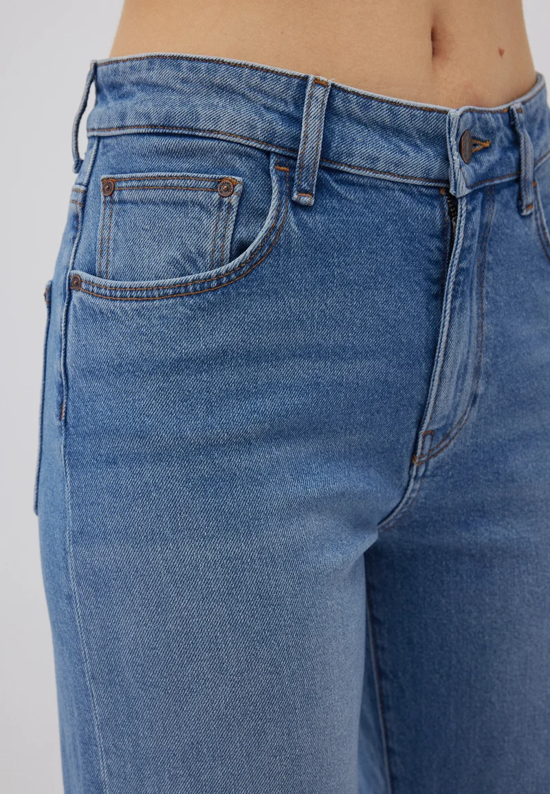 MAVI - MALIBU, High Waist, Loose Wide Leg, Mid Indigo Brushed 90s