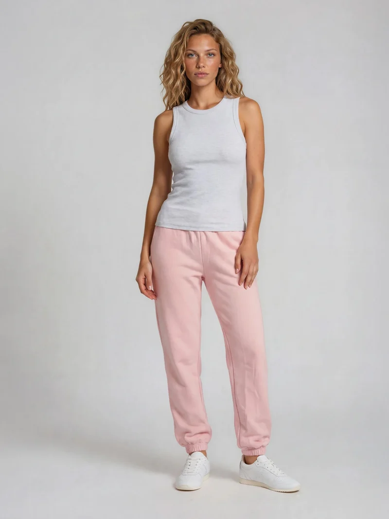 BOGILVY - STELLA, Straight Fit, Sweatpants, Mid Rise, Rosa