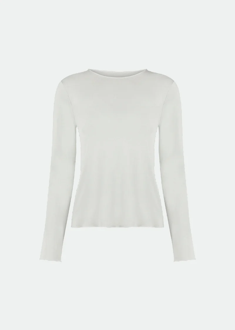 T-shirt Mulher Manga Longa Overlocada