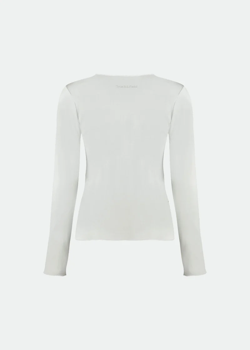 T-shirt Mulher Manga Longa Overlocada