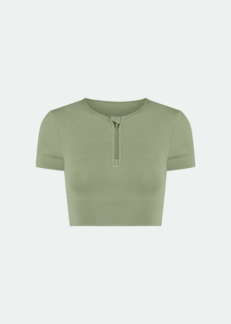 T-shirt Mulher Manga Curta Skin Cropped