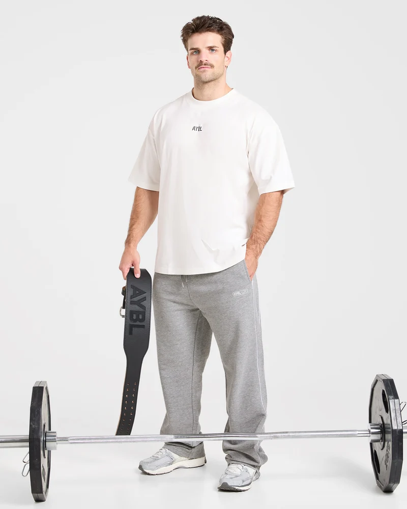 Cam Kissel x Oversized Straight Leg Joggers - Mid Marl Gris