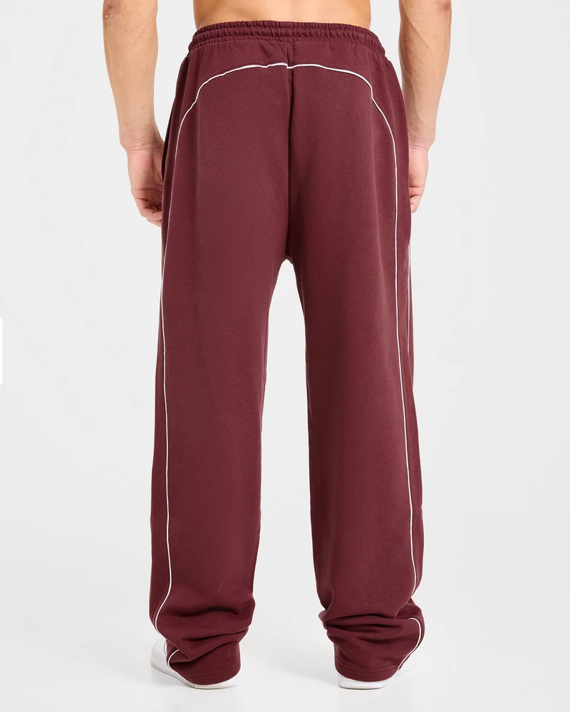Cam Kissel x Oversized Straight Leg Joggers - Burgundy