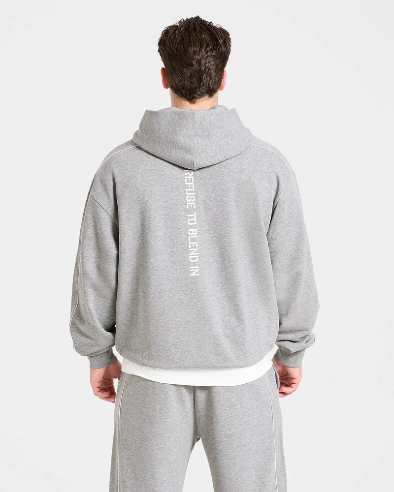 Cam Kissel x Oversized Full Zip Hoodie - Mid Marl Gris