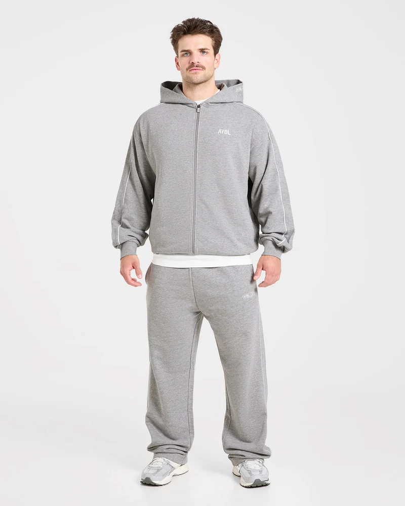 Cam Kissel x Oversized Full Zip Hoodie - Mid Marl Gris
