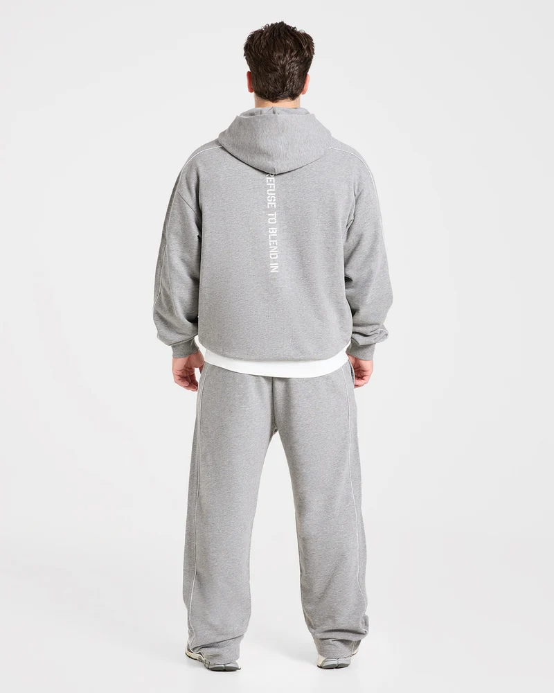 Cam Kissel x Oversized Full Zip Hoodie - Mid Marl Gris