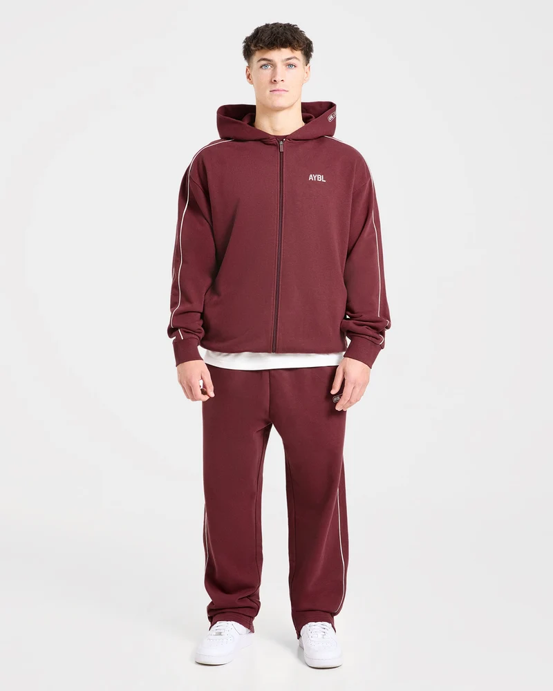 Cam Kissel x Oversized Full Zip Hoodie - Burgundy
