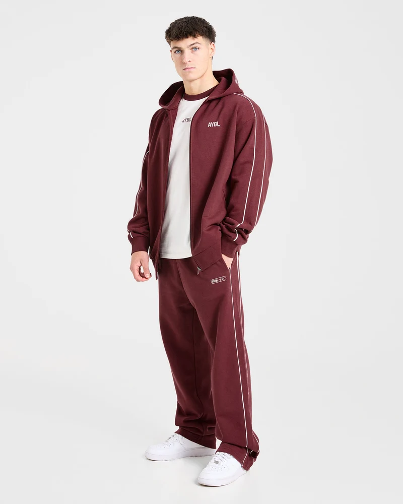 Cam Kissel x Oversized Full Zip Hoodie - Burgundy