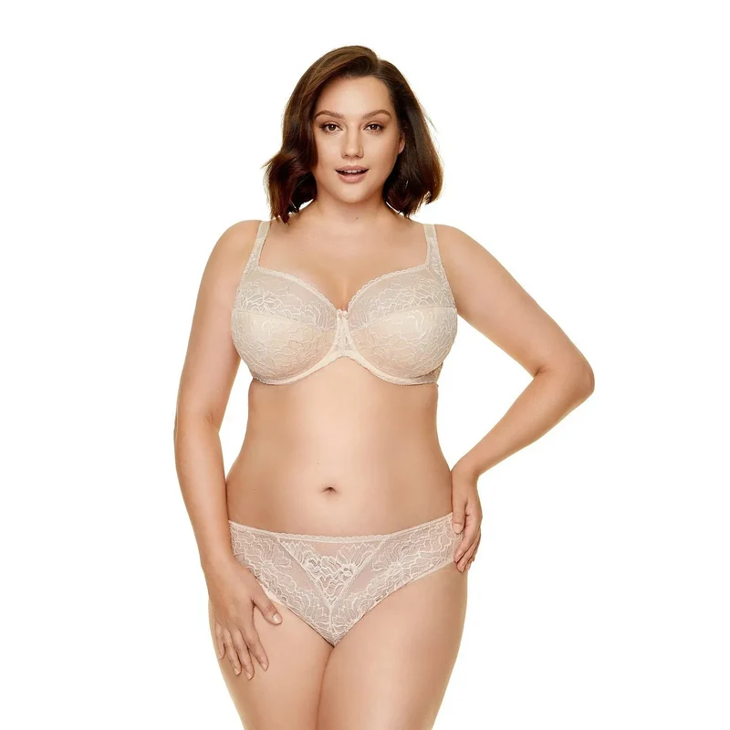 Soutien-gorge semi-coussiné dentelle italienne écologique motif floral