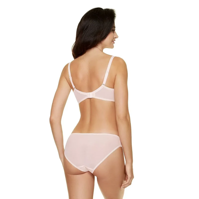 Soutien-gorge semi-coussiné dentelle fleurs pois baleines réglables Gorteks