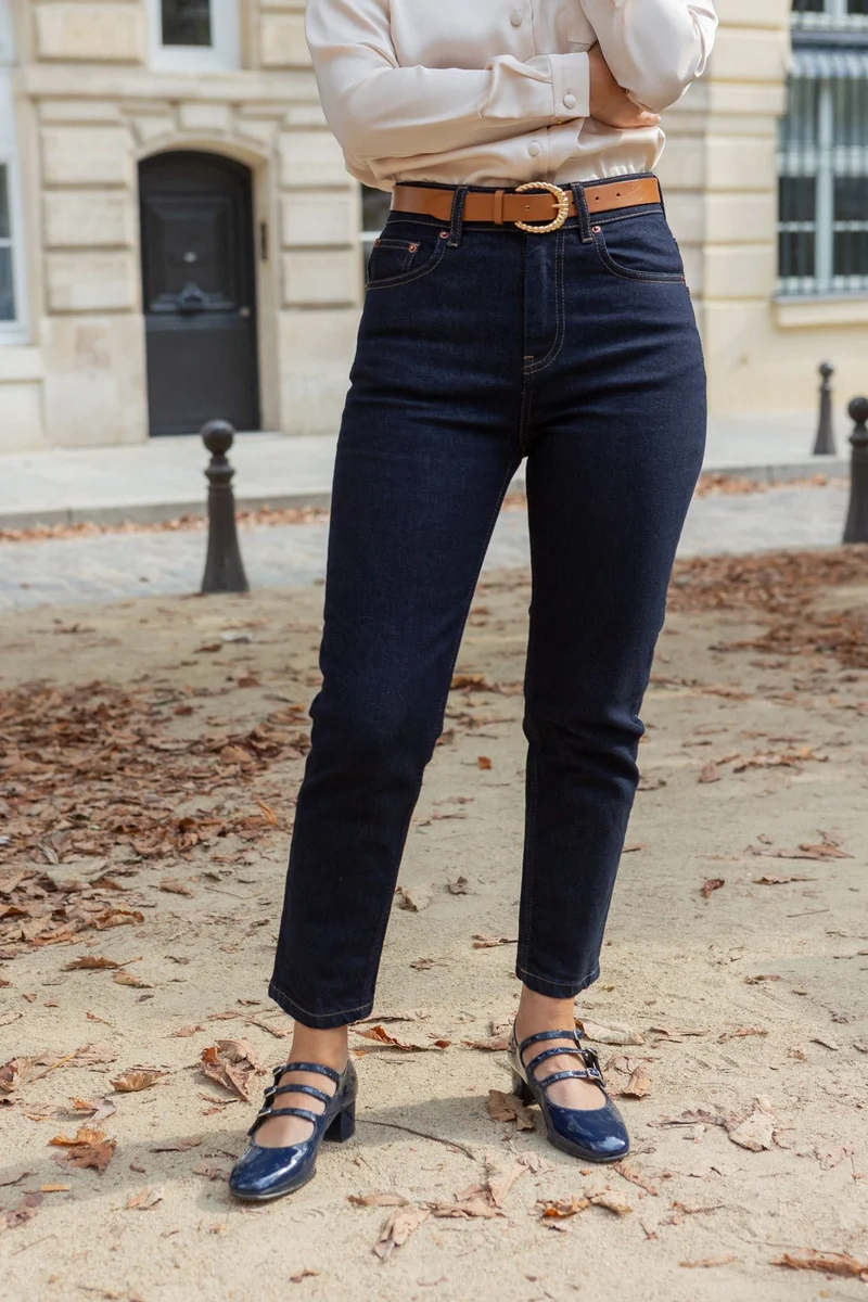 Mom jean Alice - bleu brut