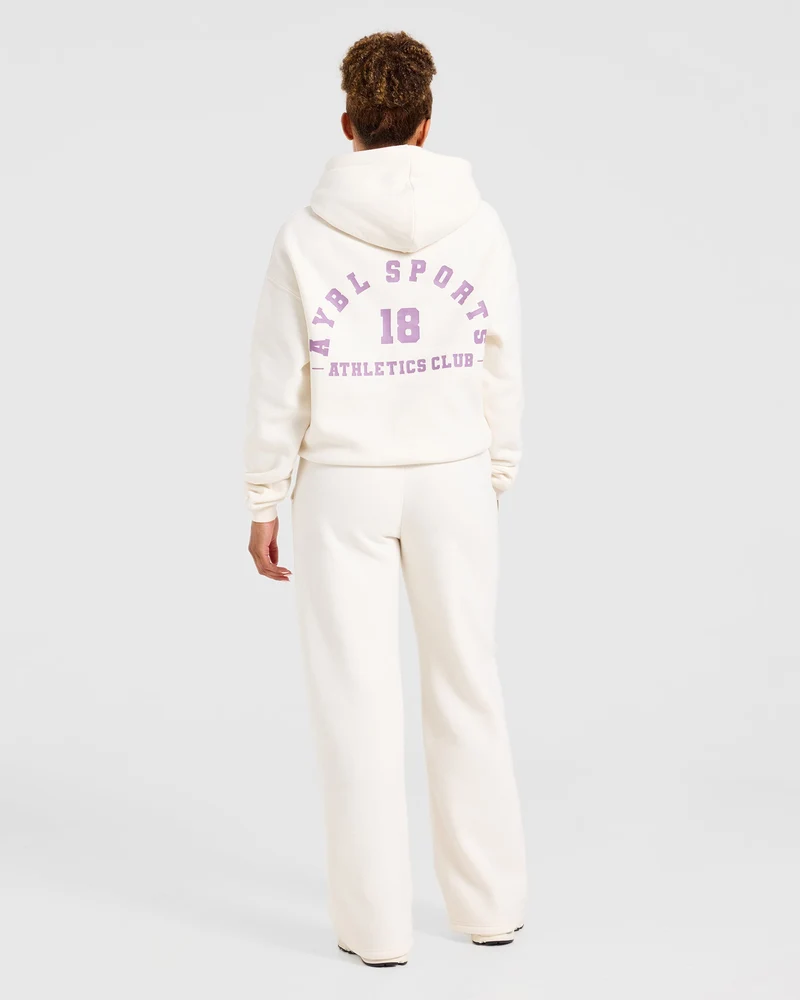 AYBL Sports 18 Oversized Straight Leg Joggers - Off Blanc