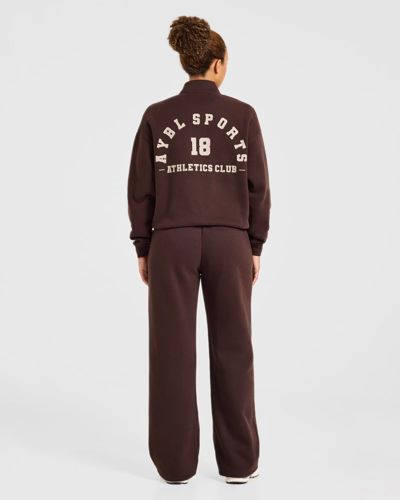 AYBL Sports 18 Oversized 1/4 Zip Pullover - Cocoa Marron