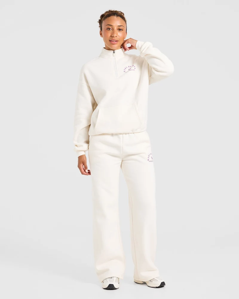 AYBL Sports 18 Oversized 1/4 Zip Pullover - Off Blanc
