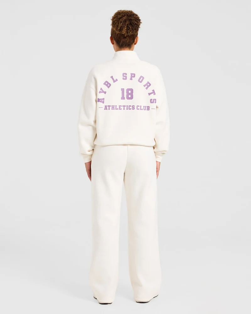 AYBL Sports 18 Oversized 1/4 Zip Pullover - Off Blanc