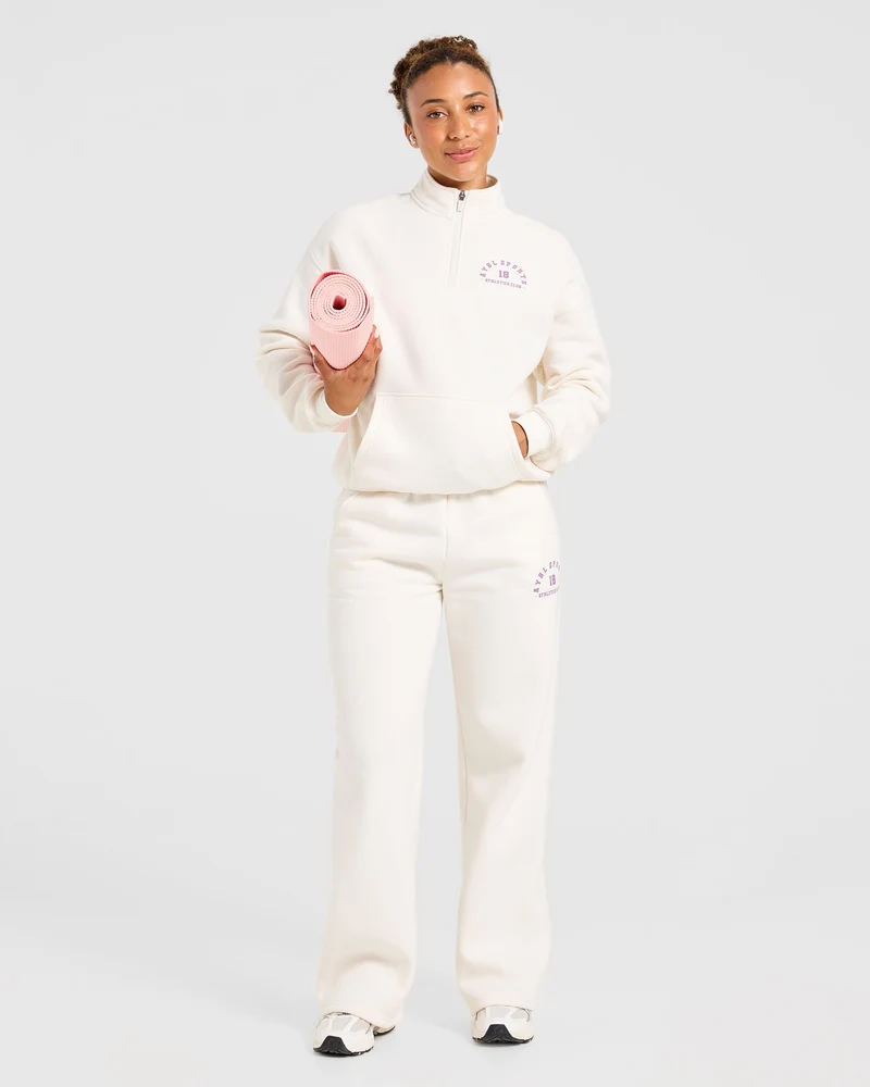 AYBL Sports 18 Oversized 1/4 Zip Pullover - Off Blanc