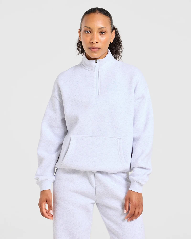 AYBL Sports 18 Oversized 1/4 Zip Pullover - Heather Gris