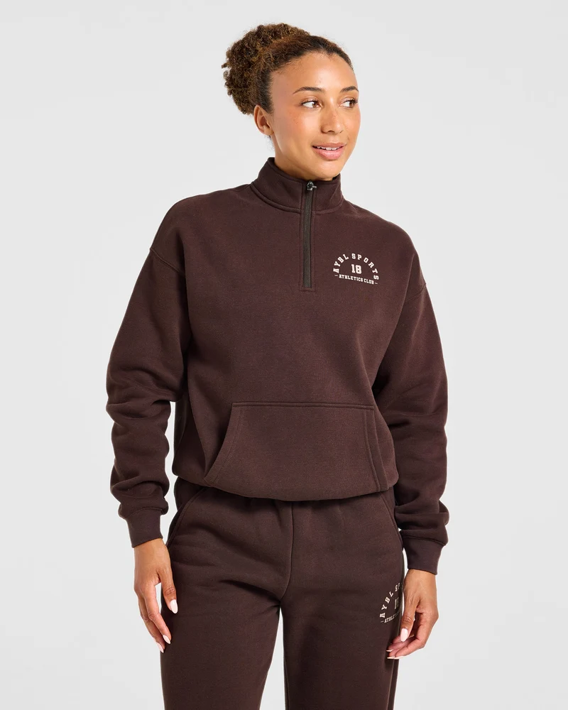 AYBL Sports 18 Oversized 1/4 Zip Pullover - Cocoa Marron