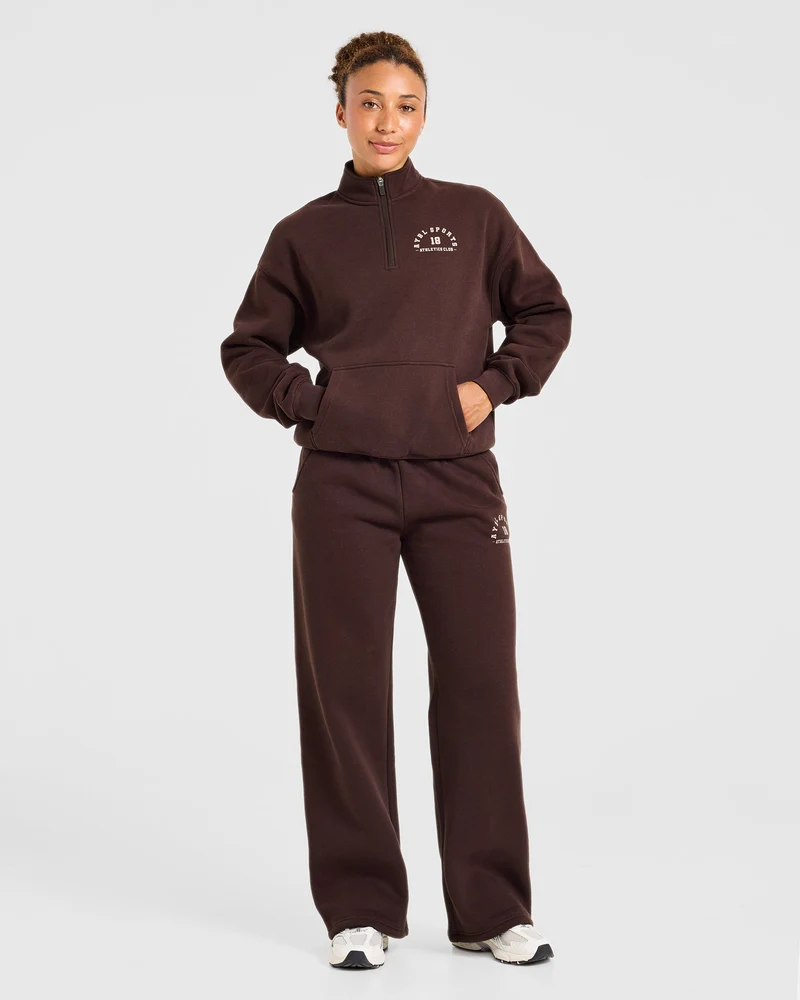 AYBL Sports 18 Oversized 1/4 Zip Pullover - Cocoa Marron