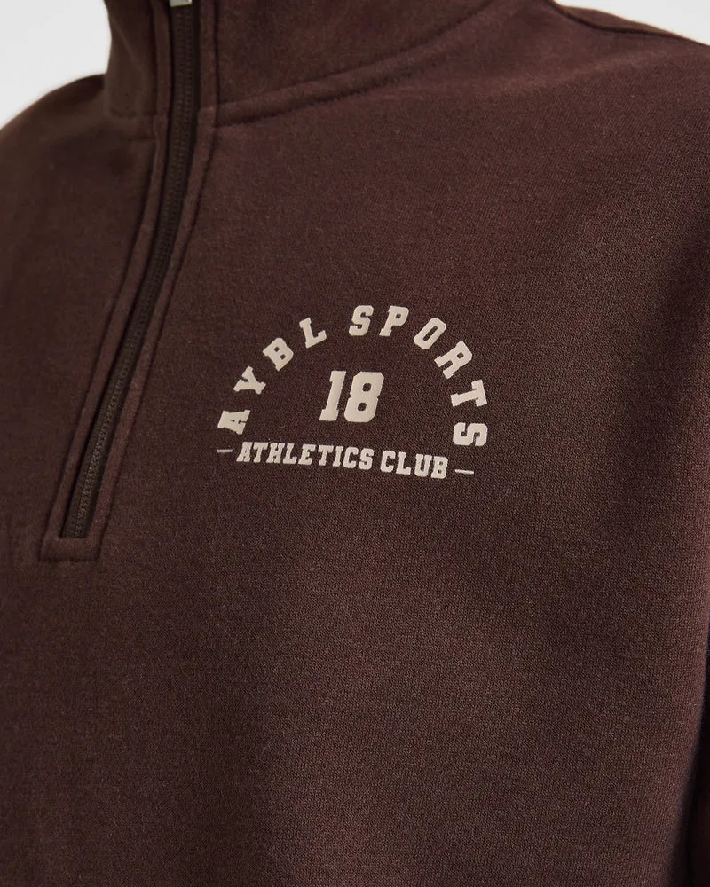 AYBL Sports 18 Oversized 1/4 Zip Pullover - Cocoa Marron