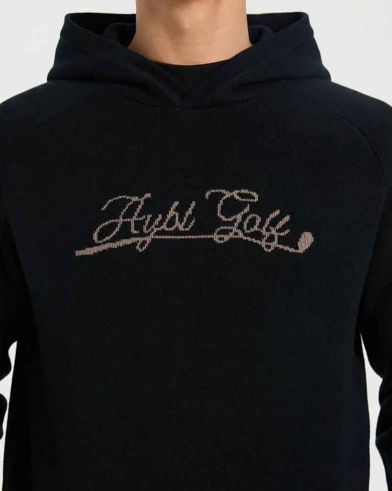 Golf Club Knitted Hoodie - Black