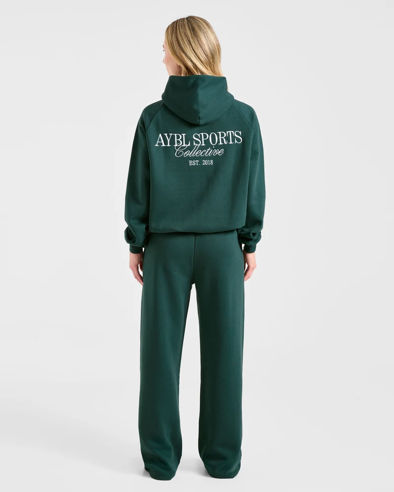 Sports Collective Oversized Straight Leg Joggers - Deep Forest