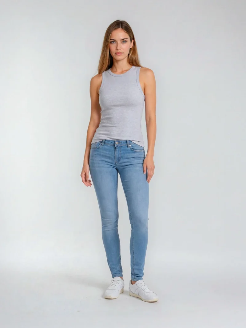 SCREVET - JEWEL, Skinny Fit, Low-Waist, Light Blue