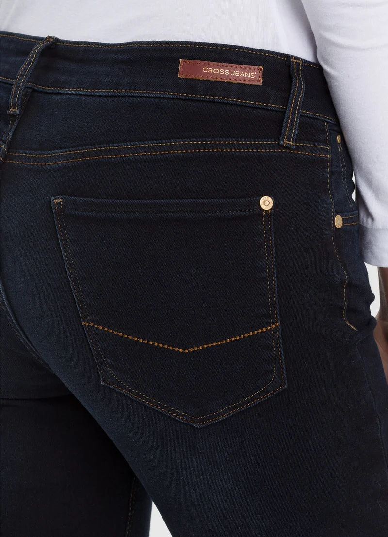 CROSS JEANS - ROSE Jeans, Straight Fit, Mid-Waist, Dark Blue