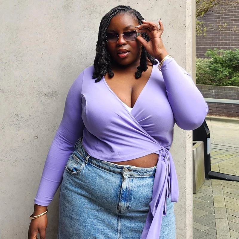 Organic Cotton Wrap Top - Lavender Fields