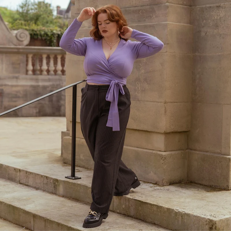 Organic Cotton Wrap Top - Lavender Fields