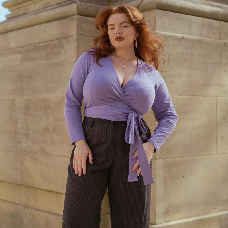 Organic Cotton Wrap Top - Lavender Fields