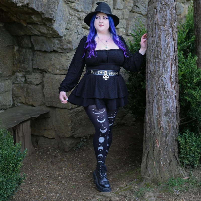 80 Denier Opaque Tights - Moon Phases