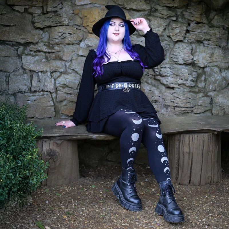 80 Denier Opaque Tights - Moon Phases