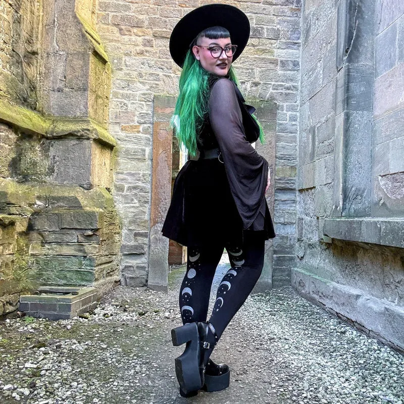 80 Denier Opaque Tights - Moon Phases